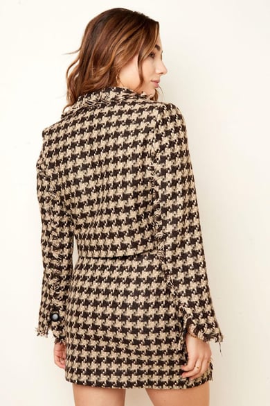 Pied-de-poule-Jacke - Urlaubs-Essentials Schwarz &amp; Beige S h5 Bild7